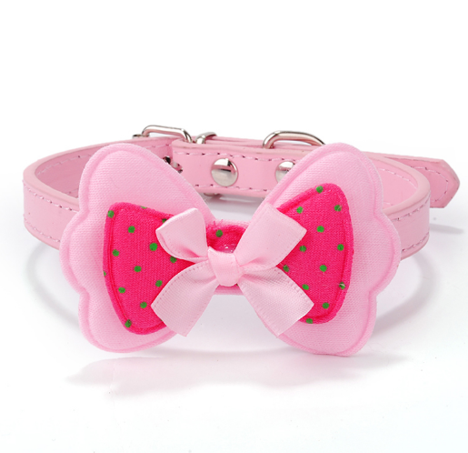 Bowknot PU Leather Cat Collar